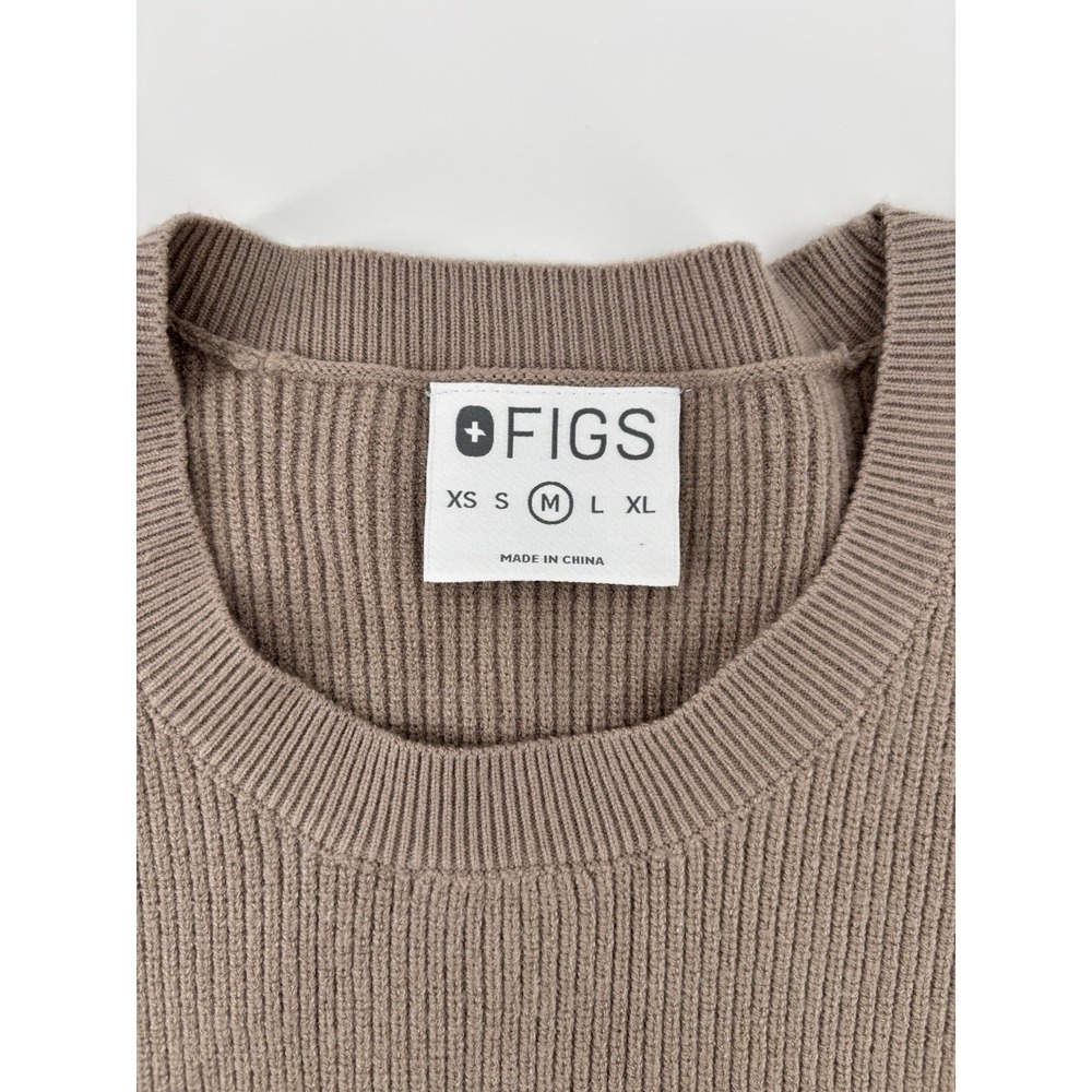 FIGS Off Shift Ribbed Knit Pullover Sweater Sz M Medical Nursing Loungewear - Picture 6 of 12